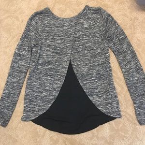 Long sleeve crew neck with sheer back (XS)